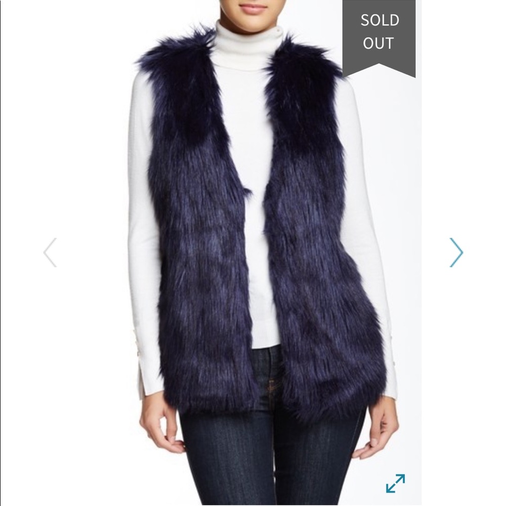 Faux Fur Navy Vest